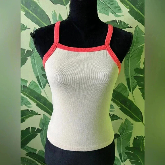Wild Fable Pink Contrast Ribbed Trim Tank Top Size M - Picture 1 of 4